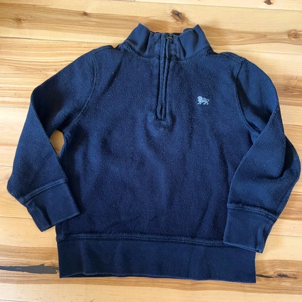 Old navy toddler boys black quarter zip knit pullover black size 4t